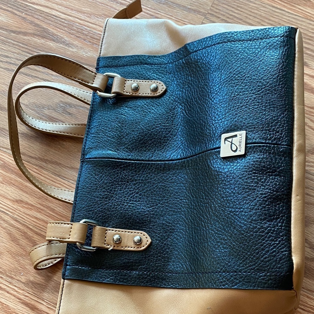 Aurielle Black and Tan Tote Bag - Picture 3 of 7